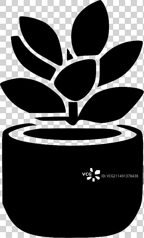 多肉植物 - 简约扁平风格Logo图片素材