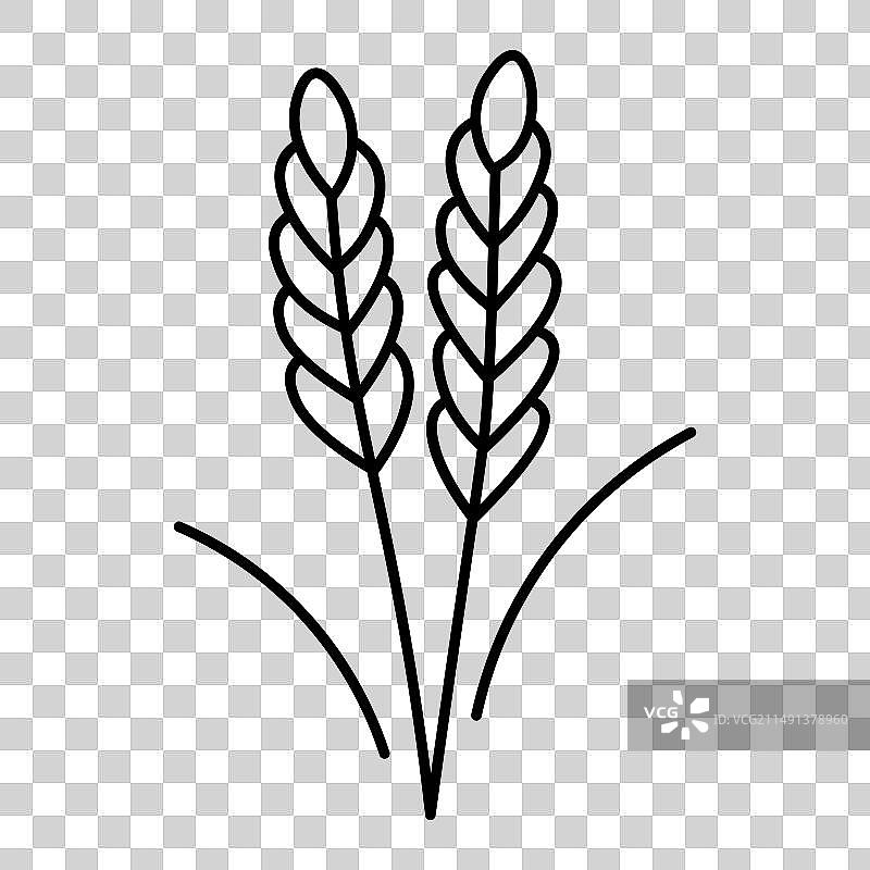 白色背景上的黑色小麦图标图片素材