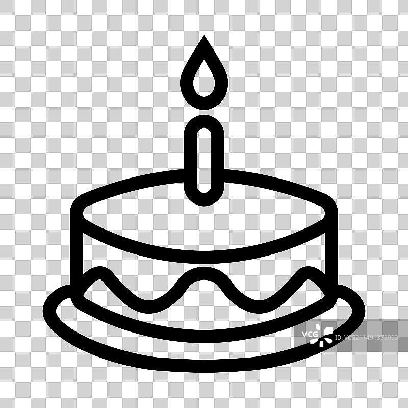 白色背景上的生日蛋糕图标图片素材