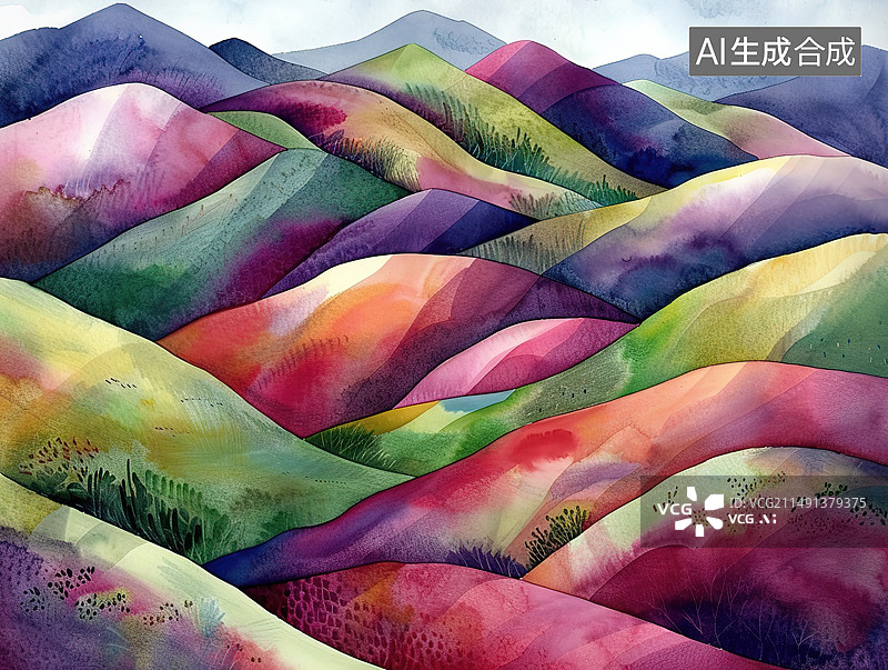 【AI数字艺术】彩色背景下的彩色梦幻图片素材