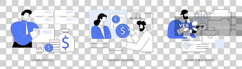 银行服务独立卡通图片素材