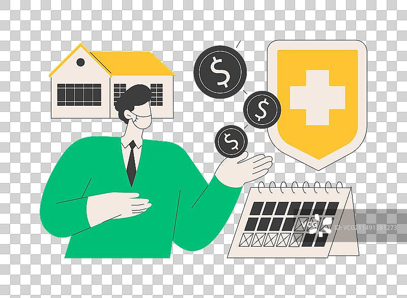 隔离工人带薪休假抽象概念图片素材