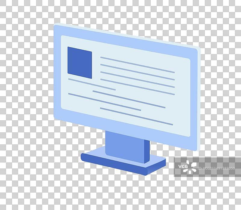 电脑45度2.5d视角插画元素图片素材