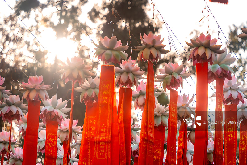 杭州灵隐寺祈福图片素材