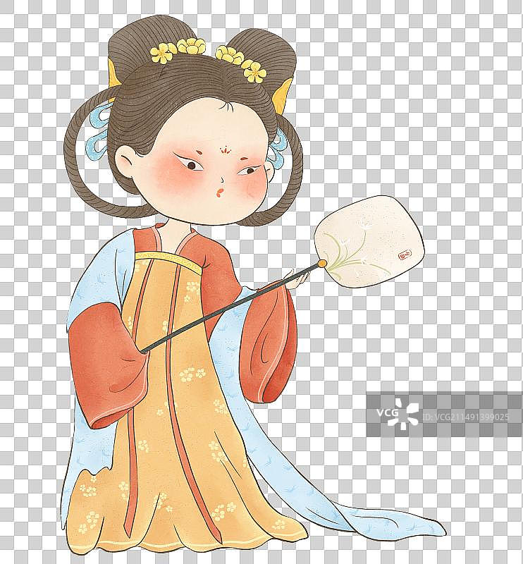 原创唐朝古风人物插画图片素材