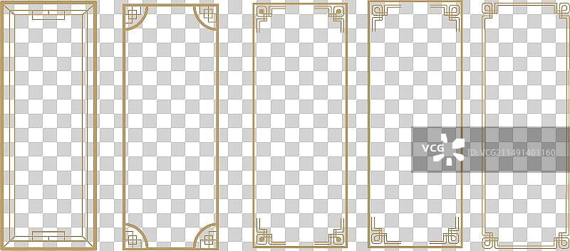中国传统图纹边框 白色背景素材图片素材