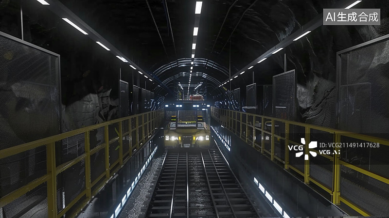 【AI数字艺术】矿井地下作业图片素材