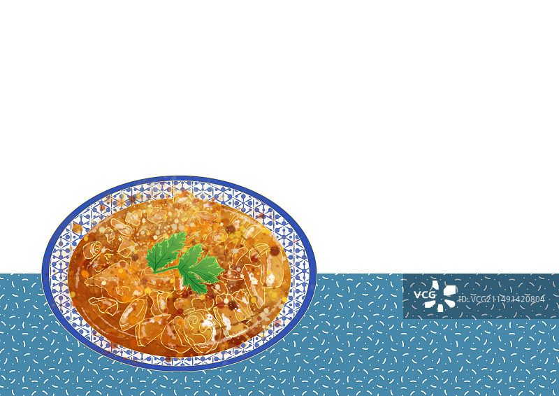 国风国潮美食小吃插画卤煮图片素材