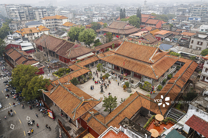 潮州古城开元寺航拍图片素材