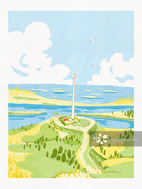 插画-治愈/风景/山海图片素材