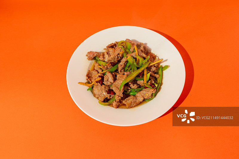 青椒炒牛肉下饭家常菜图片素材