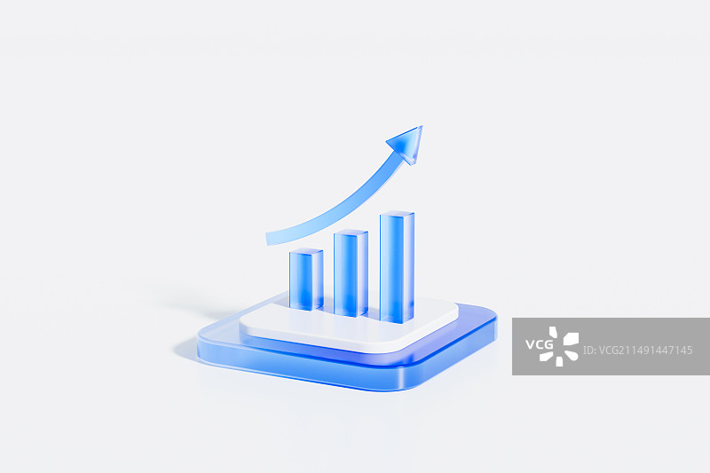 3D渲染的商务玻璃小图标图片素材