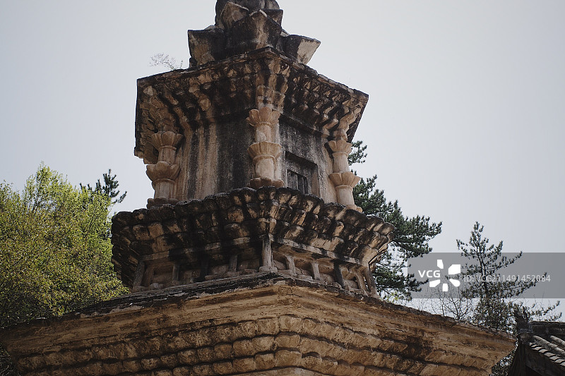 山西省五台县佛光寺佛塔特写图片素材