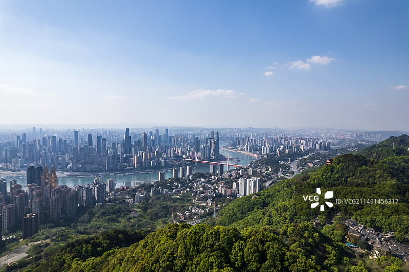 重庆市区都市风光全景鸟瞰图图片素材