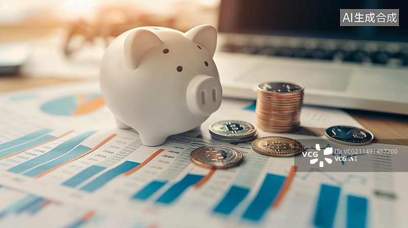 【AI数字艺术】金融存钱罐图片素材