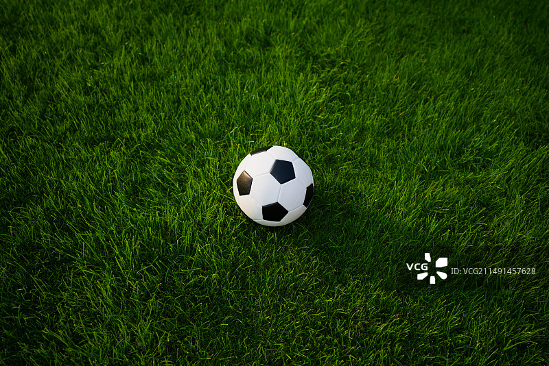 体育场足球场里的足球图片素材
