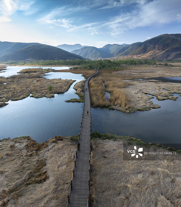 泸沽湖走婚桥图片素材