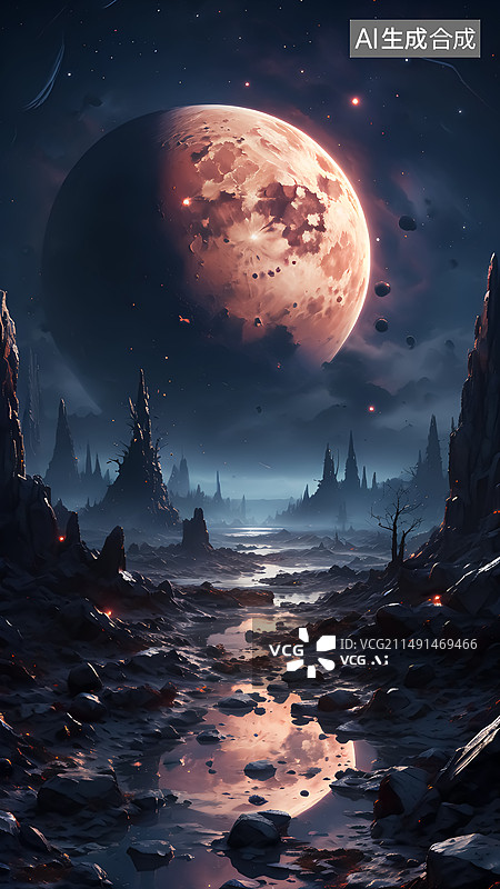 【AI数字艺术】外太空星球图片素材