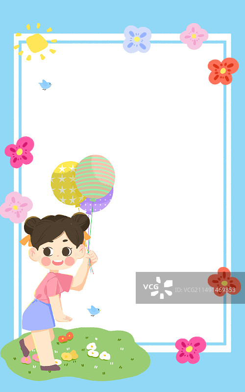 手绘可爱边框告示通知手抄报插画9图片素材
