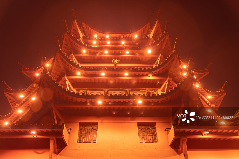 四川德阳旌阳区钟鼓楼广场德阳钟鼓楼图片素材