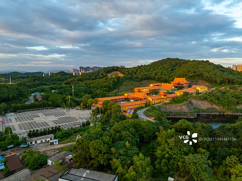 长沙望城洗心禅寺航拍图片素材