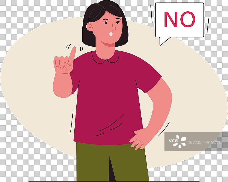 女人拒绝并用一根手指表示停止图片素材