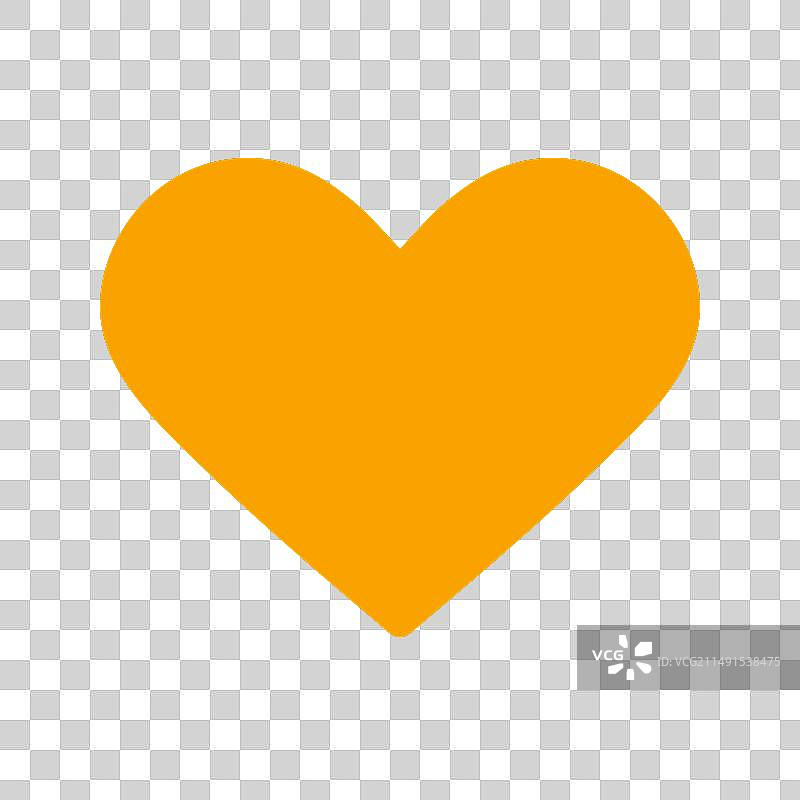 爱和情人节的黄色心形图标符号图片素材