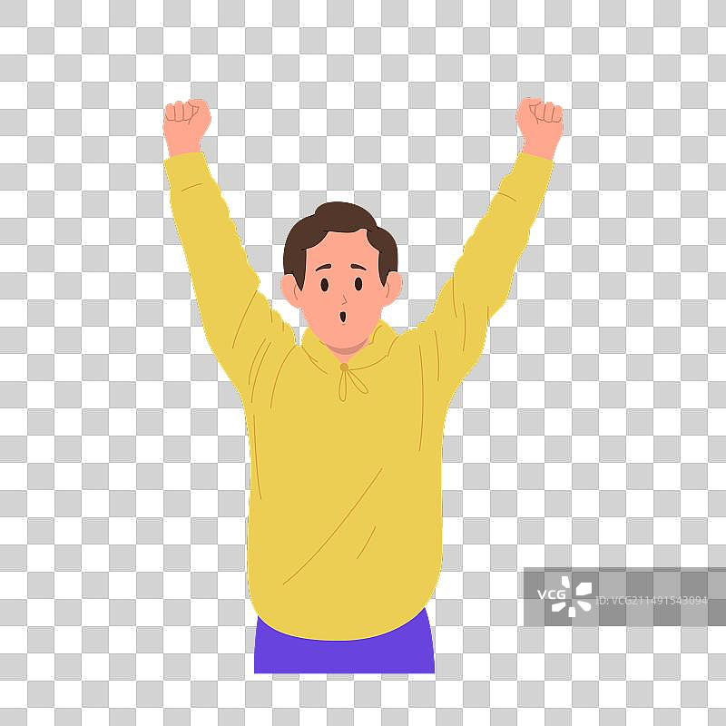 尖叫的卡通学童图片素材