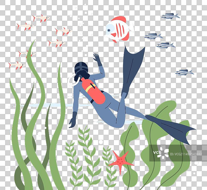 专业潜水员水肺潜水探险图片素材