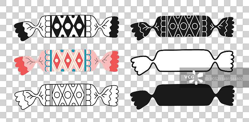 包裹的糖果涂鸦装饰卡通符号图片素材