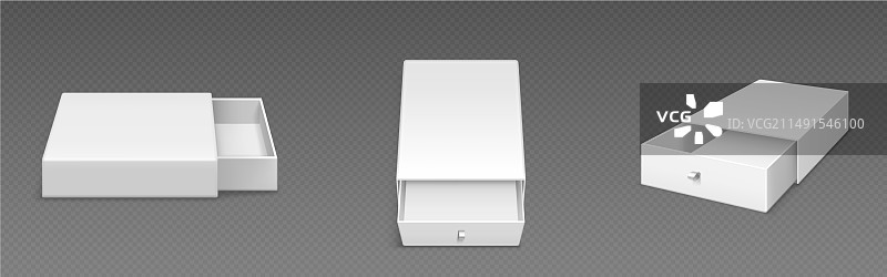 带拉绳的白色空滑盖盒图片素材