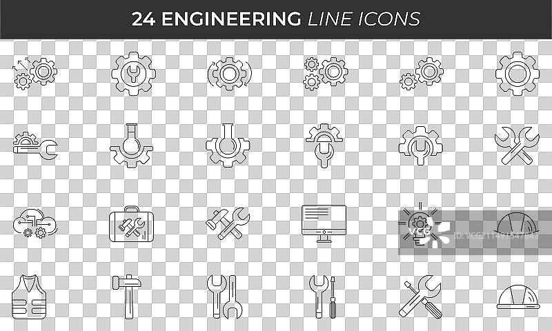 工程线条图标集图片素材