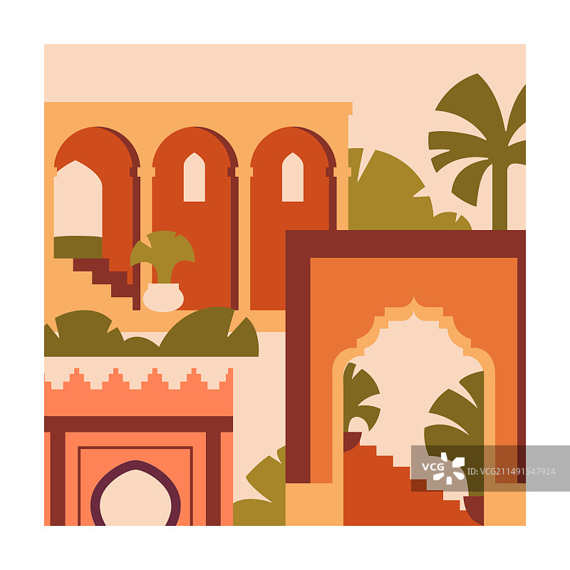 摩洛哥卡片：摩洛哥古建筑图片素材