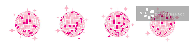 粉色迪斯科球夜间音乐派对图片素材