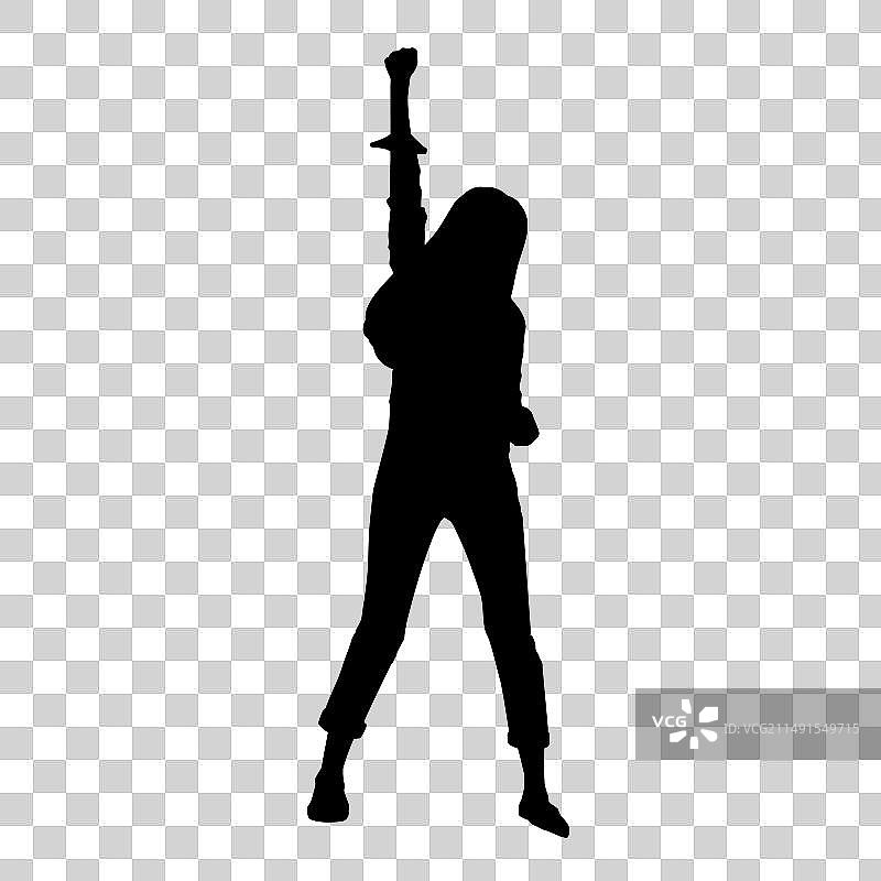 五四青年节活力四射跳跃欢呼的年轻人物剪影插画图片素材