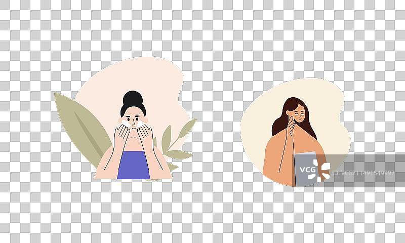 女性在家享受护肤流程图片素材