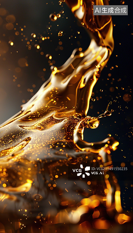 【AI数字艺术】夜间灯光照射下的水的特写镜头图片素材