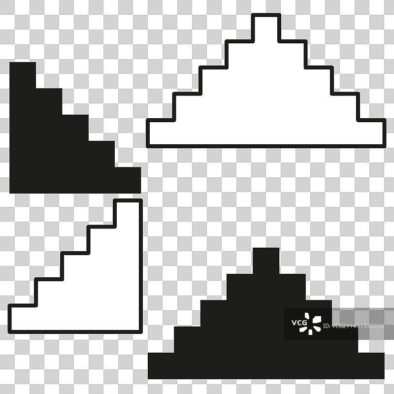 像素化楼梯图标复古电子游戏图片素材