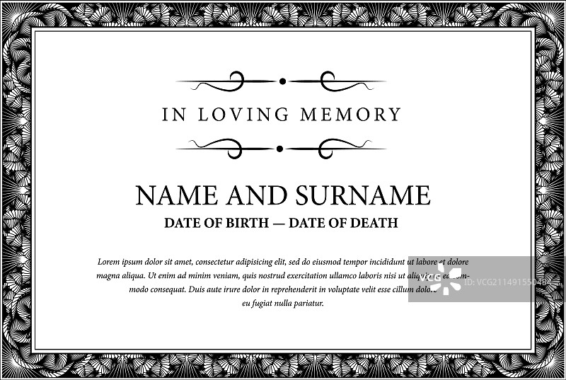 纪念逝者的葬礼卡片图片素材