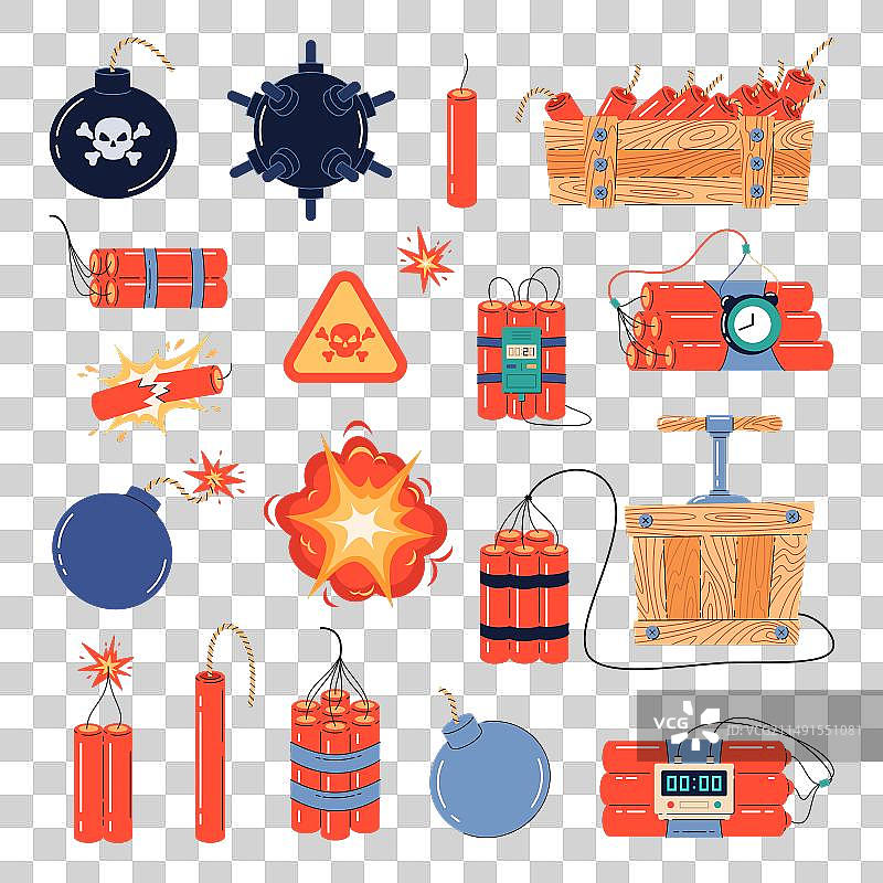 炸药和炸弹卡通图片素材