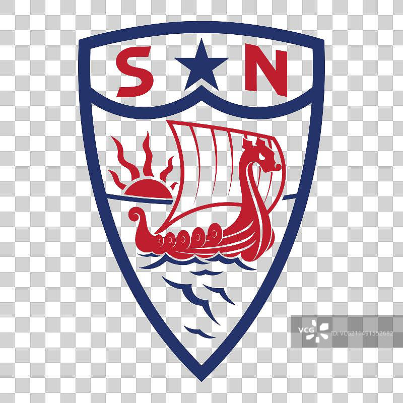 维京船的古老斯堪的纳维亚图像图片素材