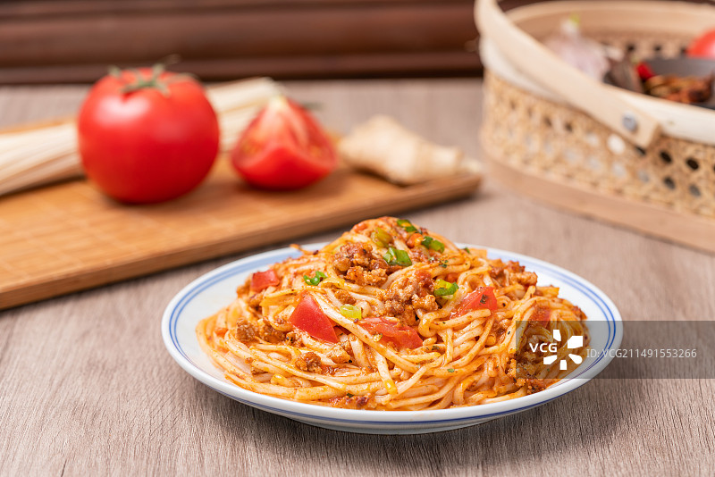 番茄肉酱面图片素材