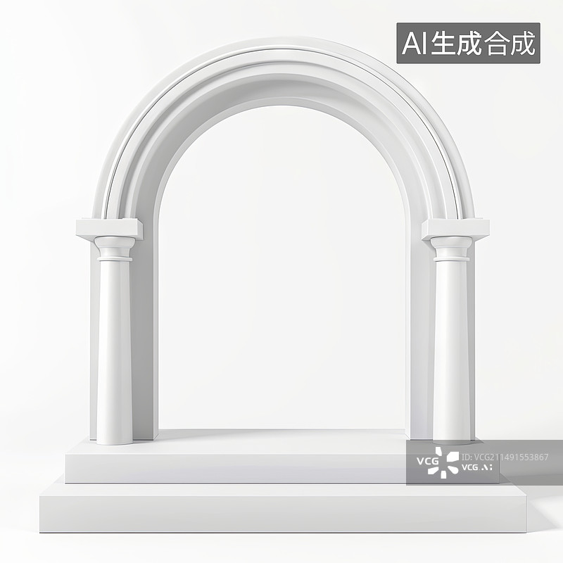 【AI数字艺术】白色欧式门框图片素材