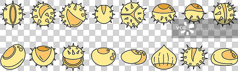 栗子图标彩色线条图片素材