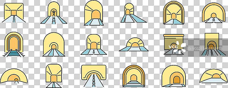 隧道图标彩色线条图片素材