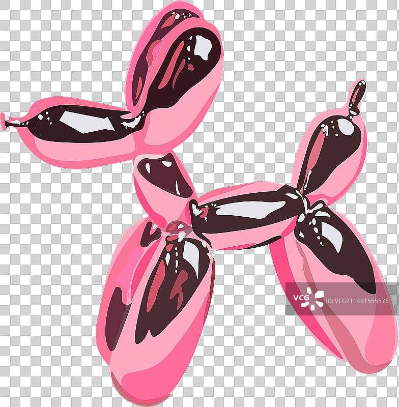 粉色小雕像气球狗图片素材