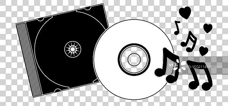 爱心音乐CD光盘或DVD图片素材