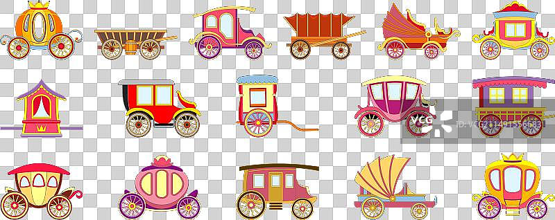 四轮马车图标卡通马车图片素材