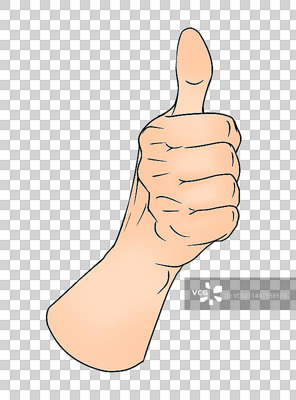 竖拇指点赞手势插画元素图片素材
