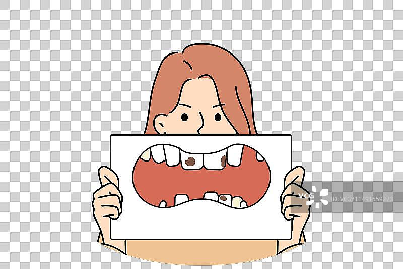 为牙齿问题感到苦恼的女人图片素材